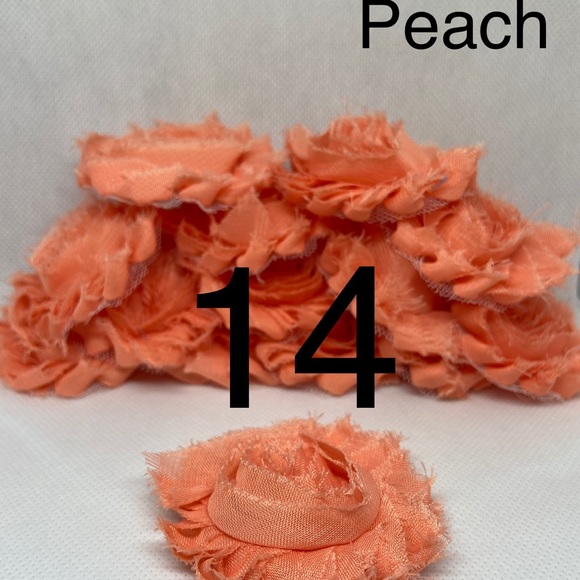 Peach shabby flowers headband DIY lot NEW - Picture 1 of 4